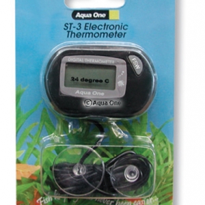 Aqua One Aquarium Thermometer LCD Electronic Outside Tank ST-3